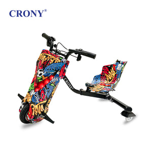 CRONY JL009 8 V type Colorful Drift Carfor Kids 180W Motor 36V Battery 3 Speed Modes 10KM/H Bluetooth Speaker LED Lights Shock Absorption 3-Wheel Electric Scooter 5-10KM Range Lightweight Racing Drift Toy
