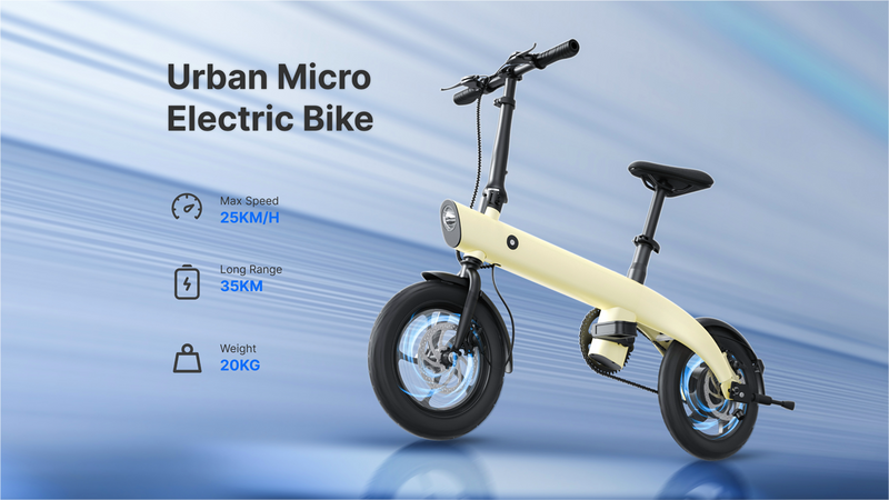 CRONY H2 Folding Electric Bike 14-Inch 250W Motor 36V Detachable Battery 25KM/H