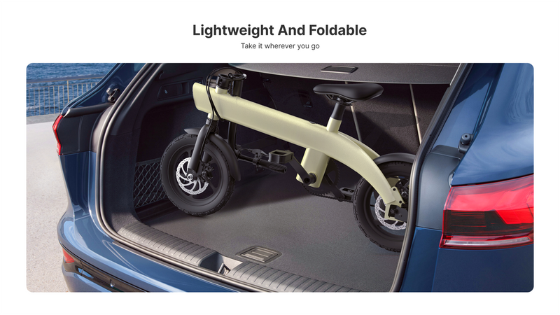 CRONY H2 Folding Electric Bike 14-Inch 250W Motor 36V Detachable Battery 25KM/H