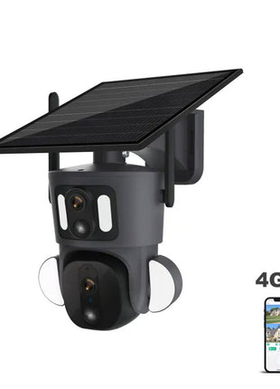 RBX-SD320 4G-4K-8MP RBX-SD320 WIFI-4K-8MP Solar Dual Linkage Battery PT Camera Built in Battery Outdoor Auto Human Tracking Solar Dual lens Camera