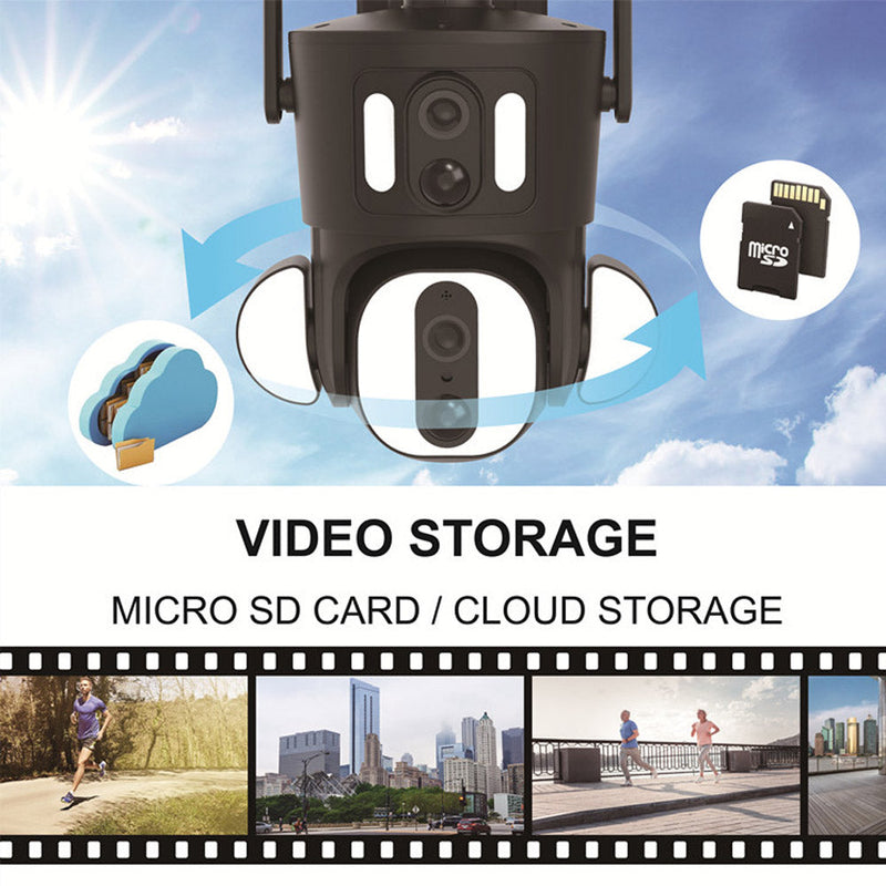 RBX-SD320 4G-4K-8MP RBX-SD320 WIFI-4K-8MP Solar Dual Linkage Battery PT Camera Built in Battery Outdoor Auto Human Tracking Solar Dual lens Camera