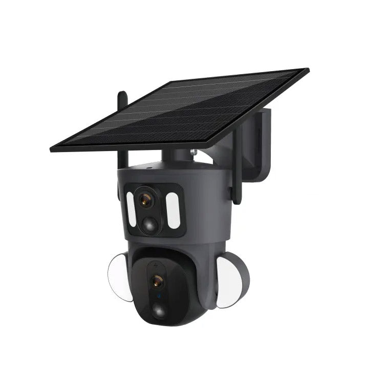 RBX-SD320 4G-4K-8MP RBX-SD320 WIFI-4K-8MP Solar Dual Linkage Battery PT Camera Built in Battery Outdoor Auto Human Tracking Solar Dual lens Camera