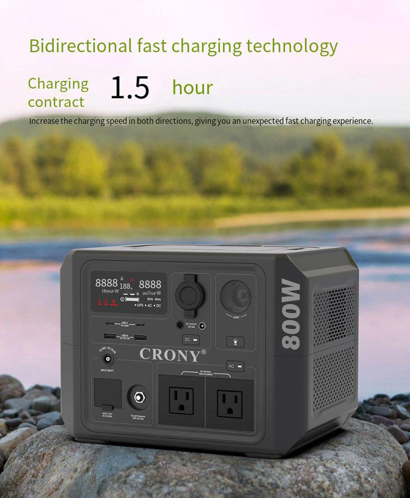 CRONY  CN601-800W Portable Power Station Portable Outdoor Power Lithium Iron Phosphate Energy Storage Power