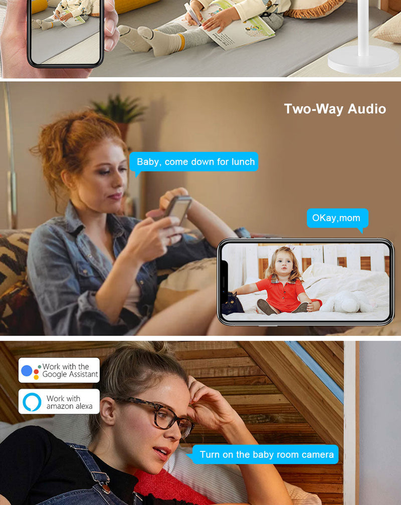 CRONY X8-1080P-WiFi Clock Camera Wireless Clock Camera Head Design Table Clock