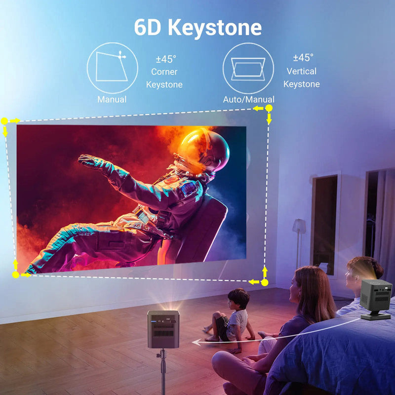 C1000 3D upright Projector with BT speaker Mini 1080p Wifi Smart Led Dlp Android Mobile Home Theater Portable Pico Pocket Video Projector With Battery