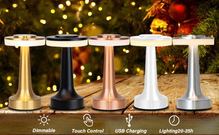 Flat Table Lamp (Rose Gold) Three color dimming