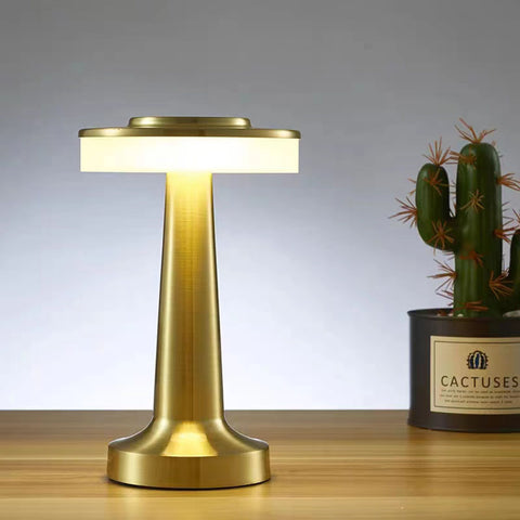 Flat Table Lamp (Rose Gold) Three color dimming