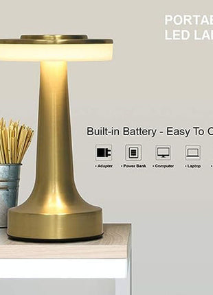 Flat Table Lamp (Rose Gold) Three color dimming