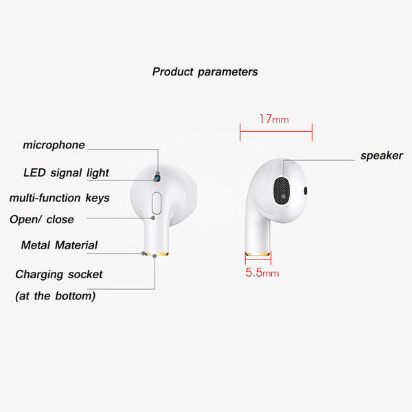 Wireless Music i8X mini earphone Smart In-Ear Invisible Earbud