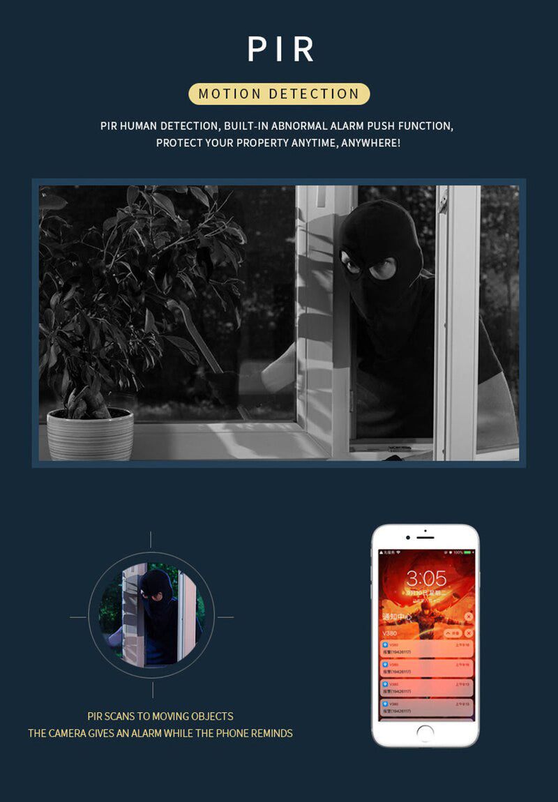 YN60-solar 5X WIFI camera 1080P HD Security Surveillance Audio