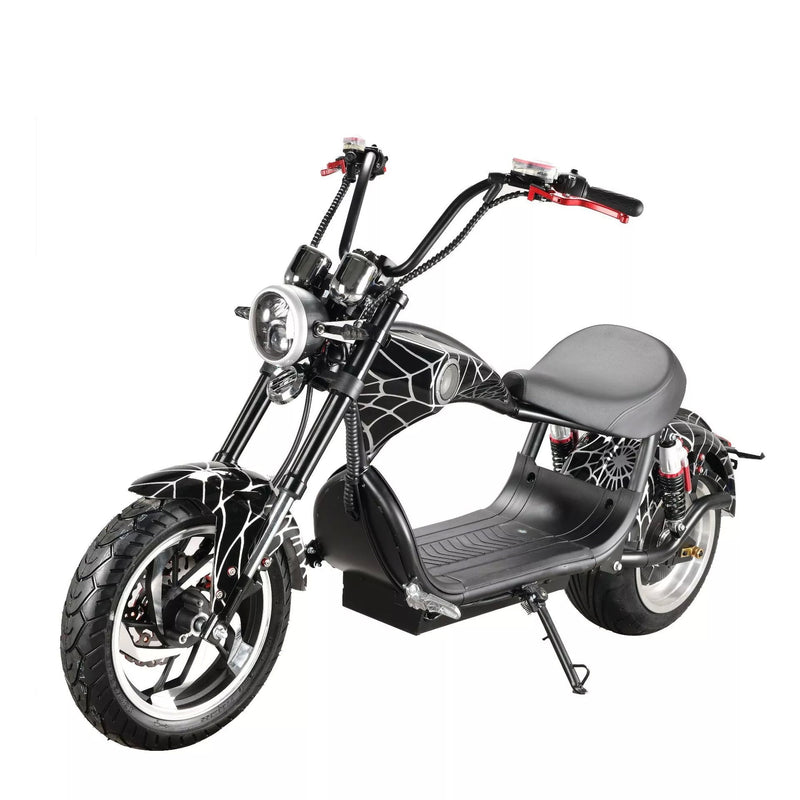 CRONY NEW X1 Harley Electrocar car With BT Speaker Electrocar car Citycoco Fat Tire Electric Motorcycle Red spider