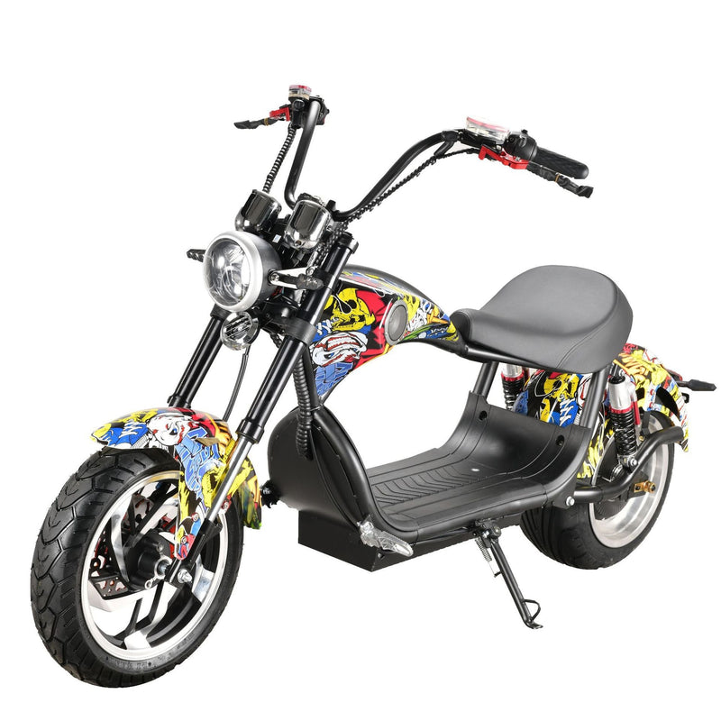 CRONY NEW X1 Harley Electrocar car With BT Speaker Electrocar car Citycoco Fat Tire Electric Motorcycle Red spider