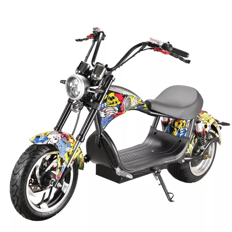 CRONY NEW X1 Harley Electrocar car With BT Speaker Electrocar car Citycoco Fat Tire Electric Motorcycle Red spider