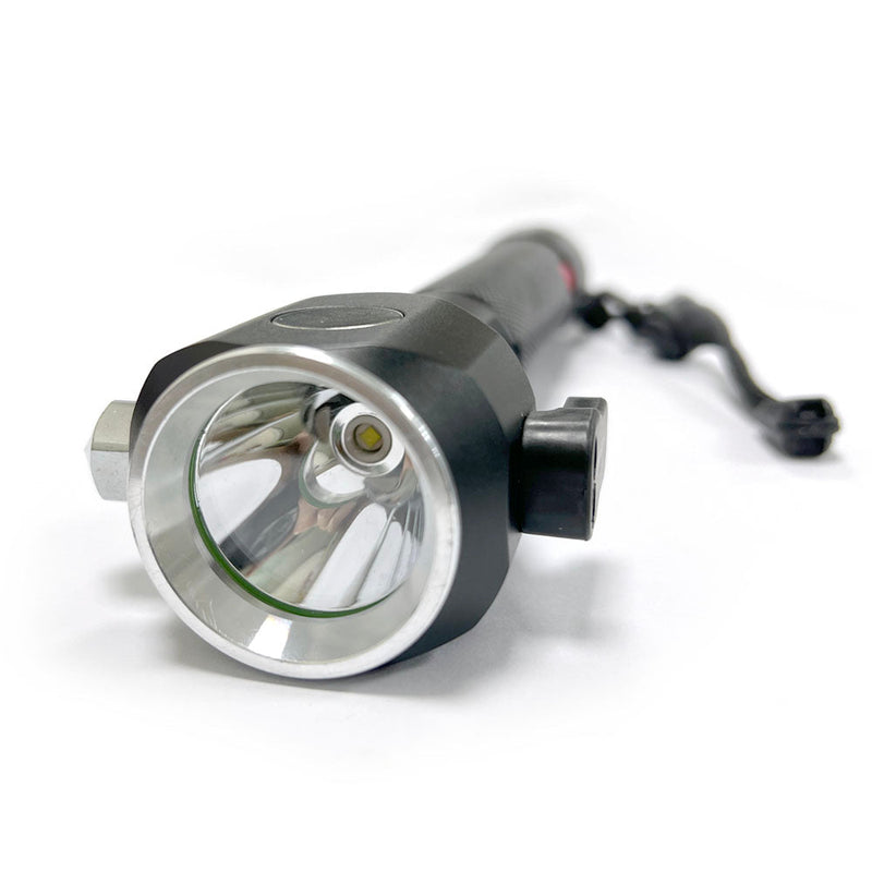 H04-T01 Solar Powered Tactical Flashlight Multi Function Outdoor Car LED Flashlight Ultra Bright Torch Light, with Safety Hammer