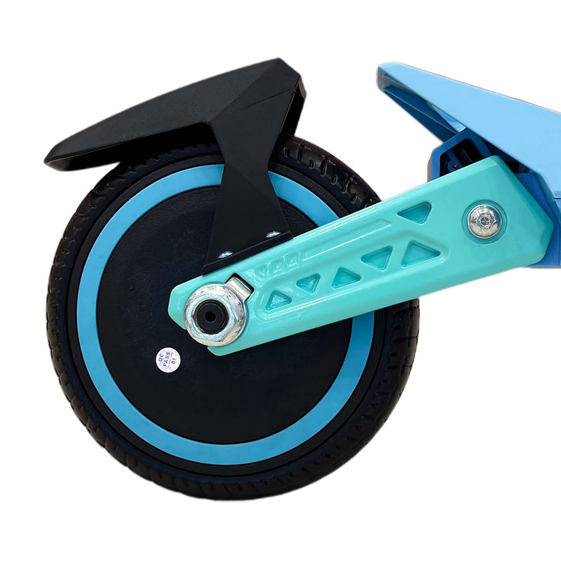 CRONY E72 Dual-Shock Electric Scooter for Kids, Blue, 150W Motor, 24V 2.6Ah Battery, 8-12KM/H Speed, 5-10KM Range, Front & Rear Suspension, LED Display, Easy Folding, 1 Year Motor Warranty