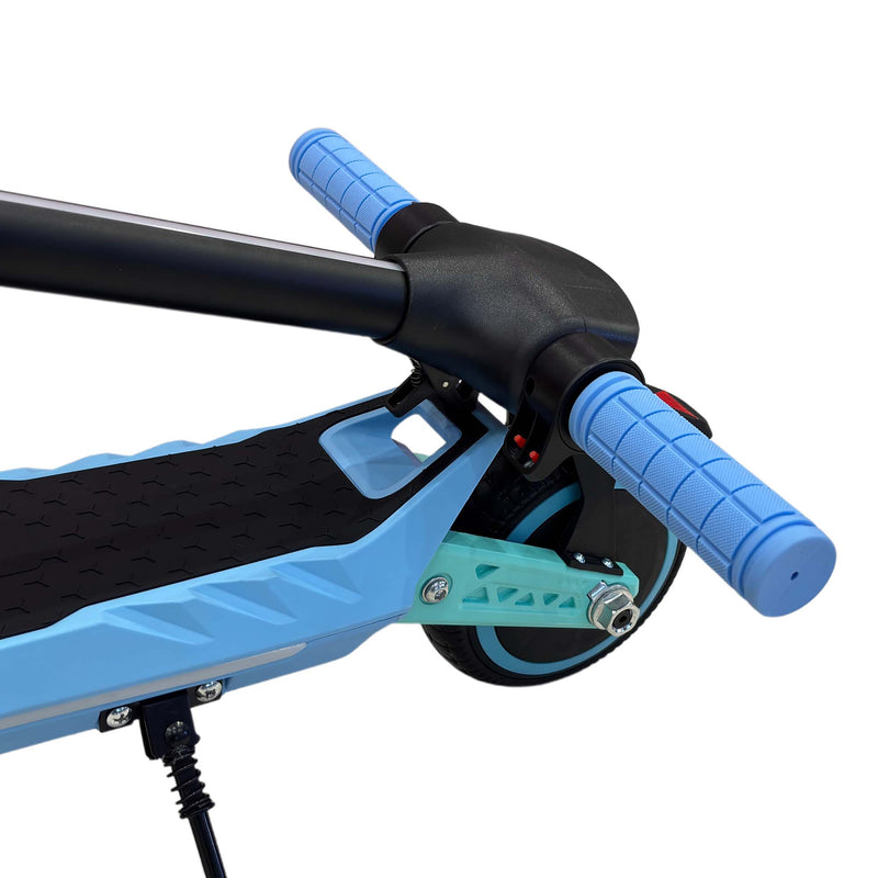 CRONY E72 Dual-Shock Electric Scooter for Kids, Blue, 150W Motor, 24V 2.6Ah Battery, 8-12KM/H Speed, 5-10KM Range, Front & Rear Suspension, LED Display, Easy Folding, 1 Year Motor Warranty