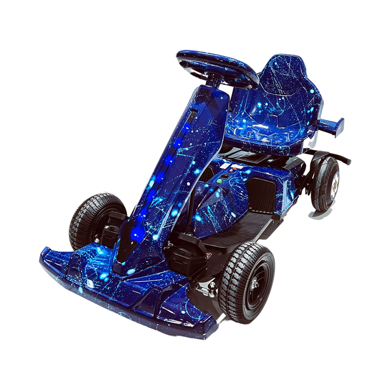 CRONY Electric go-kart Electric Go Kart 350W Motor 4 Wheels Ride On Kart with Steering Wheel LED Lights and Drift Function for Kids and Adults