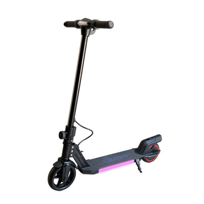 CRONY S32 Kids Foldable E-Scooter with LED Light Bar RGB Deck Lights & LED Display & E-Brake and E-Accelerator & Extended Footrest Supports Up to 100KG