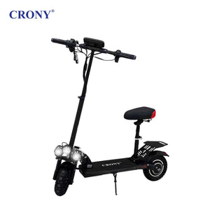 CRONY V10 Big Display+Seat Electric Scooter 1200W Motor 48V/14AH Battery 25-35KM Range Disc Brakes Front/Rear Suspension