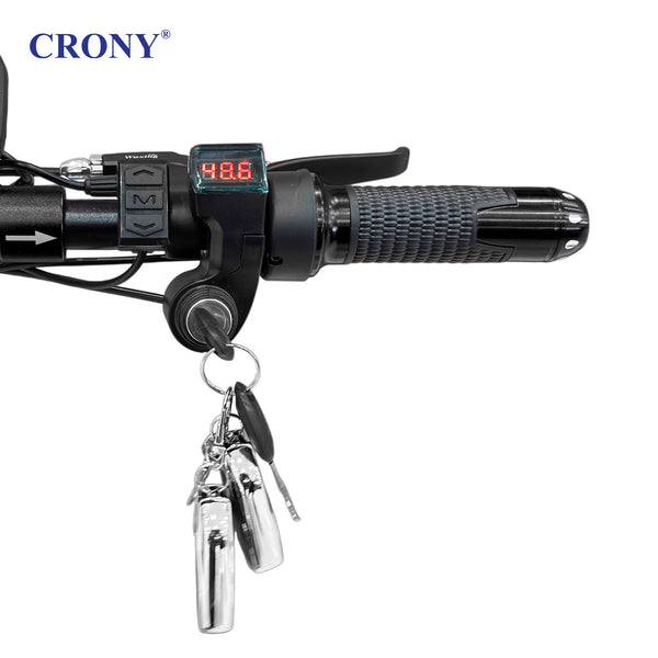 CRONY V10 Big Display+Seat Electric Scooter 1200W Motor 48V/14AH Battery 25-35KM Range Disc Brakes Front/Rear Suspension