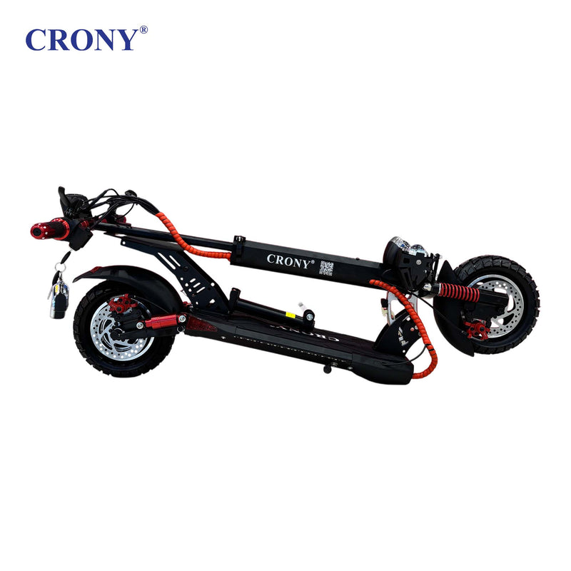 CRONY V10 Big Display+Seat Electric Scooter 1200W Motor 48V/14AH Battery 25-35KM Range Disc Brakes Front/Rear Suspension