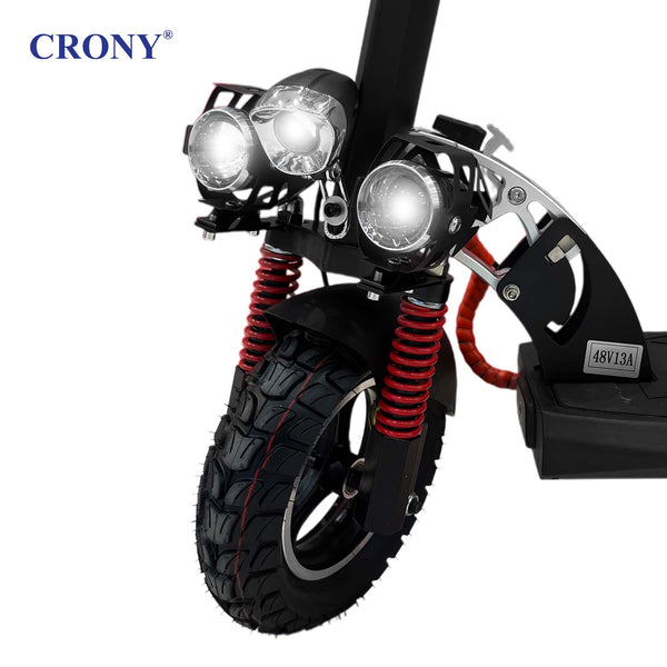 CRONY V10 Big Display+Seat Electric Scooter 1200W Motor 48V/14AH Battery 25-35KM Range Disc Brakes Front/Rear Suspension