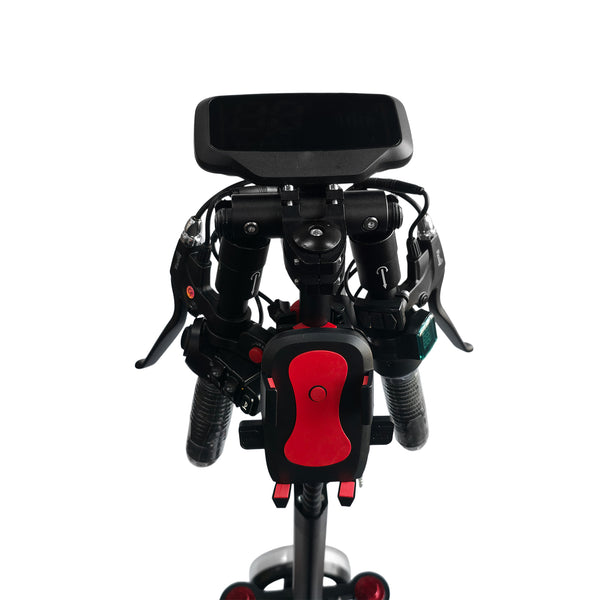 The CRONY V18 features dual 1500W motors for powerful performance, reaching 40 KM/H speed. Equipped with a 48V 18AH battery for 30–60 KM range, plus a mobile phone holder and Bluetooth speaker for added convenience and a smoother riding experience.