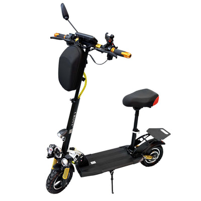 CRONY V10+ PRO Electric Scooter – 1500W Motor, 48V 13Ah Battery, Up to 68 KM/H Speed, 25–35 KM Range, 10-Inch Off-Road Tires, Front & Rear Suspension, Foldable Aluminum Frame, Triple LED Headlights, Bluetooth Speaker, Phone Holder & Rearview Mirrors