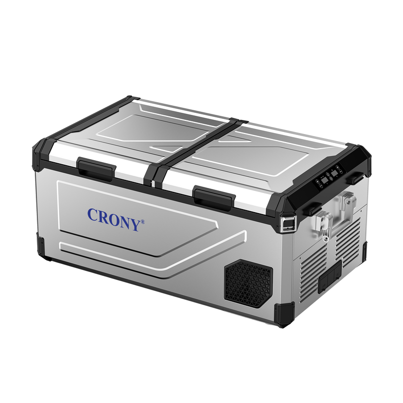 CRONY M75 Portable Car Refrigerator Freezer, 75L Dual Zone Electric Cooler, AC/DC 12V/24V Car Fridge, -20°C to 20°C Temperature Range, Dual Temperature Control, Dual USB & DC Ports, LED Control Panel, Portable Handle, Car Battery Protection**