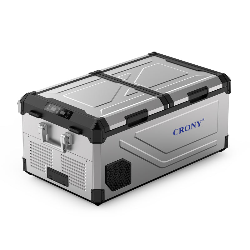 CRONY M75 Portable Car Refrigerator Freezer, 75L Dual Zone Electric Cooler, AC/DC 12V/24V Car Fridge, -20°C to 20°C Temperature Range, Dual Temperature Control, Dual USB & DC Ports, LED Control Panel, Portable Handle, Car Battery Protection**