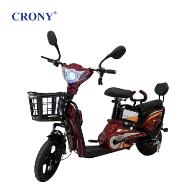 CRONY W6 Electric Bike 500W red  48V Rear Hub Motor 3-Speed 14 Inch Wheels 31-70KM Range Electric City Bike Scooter Motorcycle