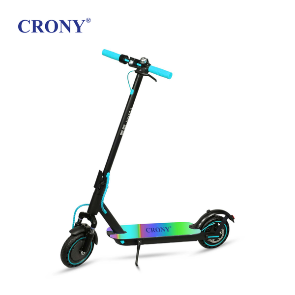 CRONY M365 Foldable Electric Scooter with Front Suspension & Durable Honeycomb Tires, 7-Colors LED Deck Lights, Lightweight Commuter Scooter for Adults & Kids, Smart App Control