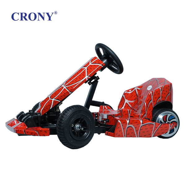 CRONY JL001-04  Kids Electric 4-Wheel Go-Kart Hand Brakes LED Light Wheels Electric Amusement Kart 250W Motor 15-20KM/H Speed Max Loading Weight 65KG Range 8-10KM( Red Spider)