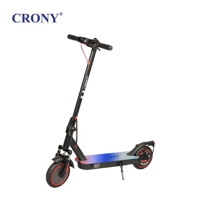 CRONY M365 Foldable Electric Scooter with Front Suspension & Durable Honeycomb Tires, 7-Colors LED Deck Lights, Lightweight Commuter Scooter for Adults & Kids, Smart App Control
