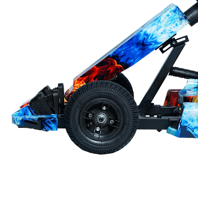 CRONY JL001-04  Kids Electric 4-Wheel Go-Kart Hand Brakes LED Light Wheels Electric Amusement Kart 250W Motor 15-20KM/H Speed Max Loading Weight 65KG Range 8-10KM( Red & Blue Fire)