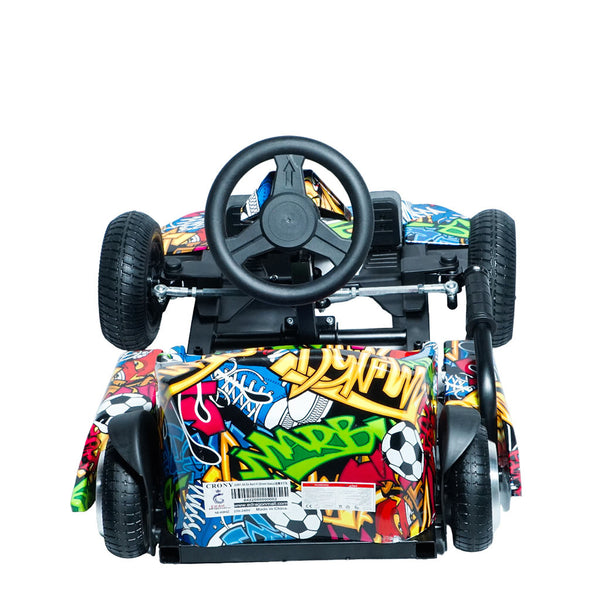 CRONY JL001-04 Kids Electric 4-Wheel Go-Kart Hand Brakes LED Light Wheels Electric Amusement Kart 250W Motor 15-20KM/H Speed Max Loading Weight 65KG Range 8-10KM(Street Dance)