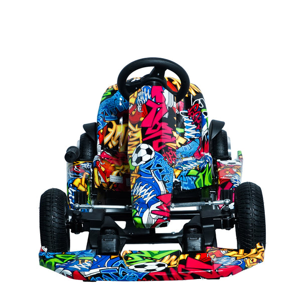 CRONY JL001-04 Kids Electric 4-Wheel Go-Kart Hand Brakes LED Light Wheels Electric Amusement Kart 250W Motor 15-20KM/H Speed Max Loading Weight 65KG Range 8-10KM(Street Dance)