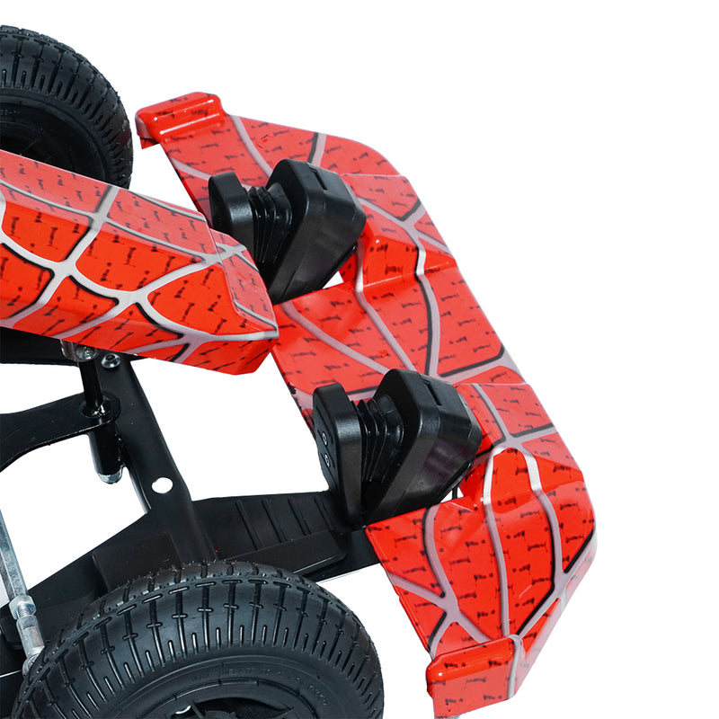 CRONY JL001-04  Kids Electric 4-Wheel Go-Kart Hand Brakes LED Light Wheels Electric Amusement Kart 250W Motor 15-20KM/H Speed Max Loading Weight 65KG Range 8-10KM( Red Spider)