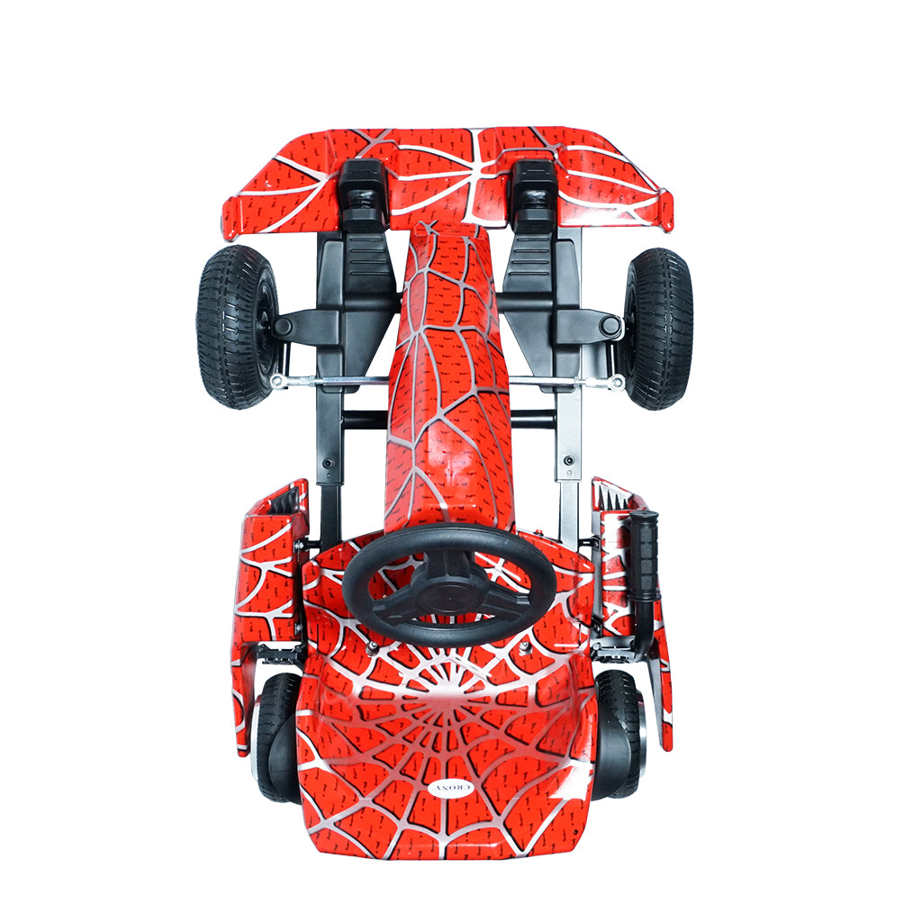CRONY JL001-04  Kids Electric 4-Wheel Go-Kart Hand Brakes LED Light Wheels Electric Amusement Kart 250W Motor 15-20KM/H Speed Max Loading Weight 65KG Range 8-10KM( Red Spider) - Hero Banner 2