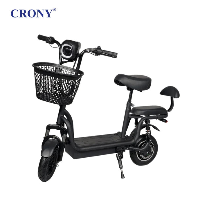 CRONY JL005-02 Small Harley Electric Bicycle Folding Electric Scooter  2 Wheels Electric Motorcycle with Basket