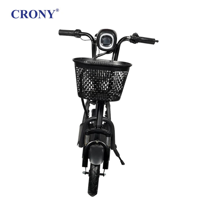 CRONY JL005-02 Small Harley Electric Bicycle Folding Electric Scooter  2 Wheels Electric Motorcycle with Basket