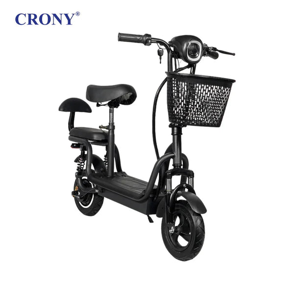 CRONY JL005-02 Small Harley Electric Bicycle Folding Electric Scooter  2 Wheels Electric Motorcycle with Basket