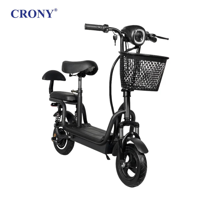 CRONY JL005-02 Small Harley Electric Bicycle Folding Electric Scooter  2 Wheels Electric Motorcycle with Basket
