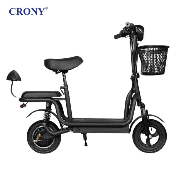 CRONY JL005-02 Small Harley Electric Bicycle Folding Electric Scooter  2 Wheels Electric Motorcycle with Basket