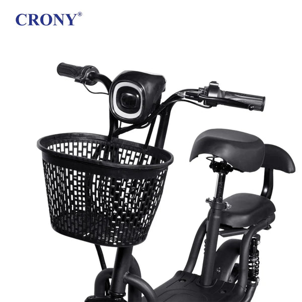 CRONY JL005-02 Small Harley Electric Bicycle Folding Electric Scooter  2 Wheels Electric Motorcycle with Basket