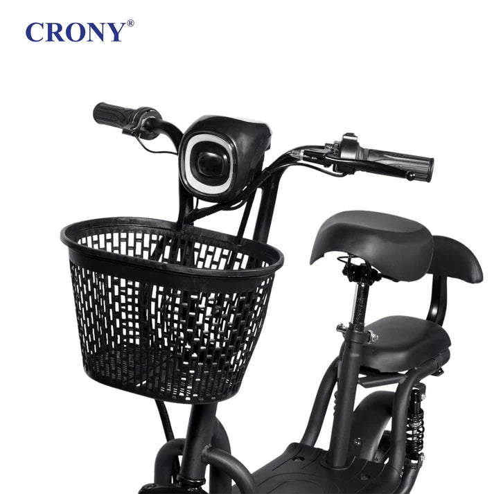 CRONY JL005-02 Small Harley Electric Bicycle Folding Electric Scooter  2 Wheels Electric Motorcycle with Basket