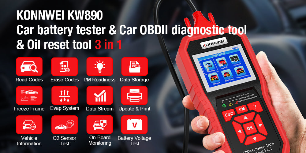 Automotive Code Reader Car OBD2 Scanner ODB2 Engine Battery Test Diagnostic  Tool