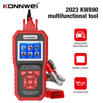 KONNWEI KW890 Battery Tester Car OBDII Oil Service Light Reset Tool OBD2 Scanner Car Professional Automotive Code Reader Diagnose Tool