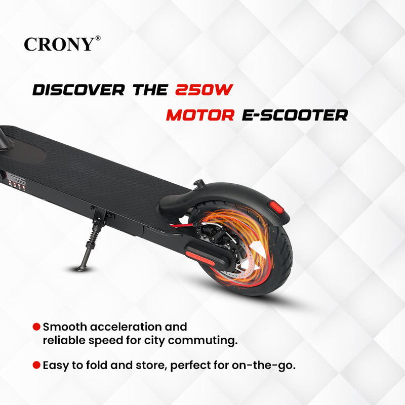 CRONY M365 Electric Scooter with 250W Motor 36V Battery App Connectivity Quick Easy Folding Rear Disc Brake