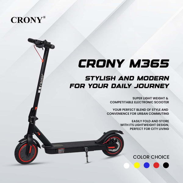 CRONY M365 Electric Scooter with App, Black, 250W–350W Motor, 36V 7.8Ah Battery, Up to 45 KM/H Speed, 25 KM Range, 8.5-Inch Tires, Foldable Design, Front Headlight & LED Tail Light, Smart Electric Scooter for Adults